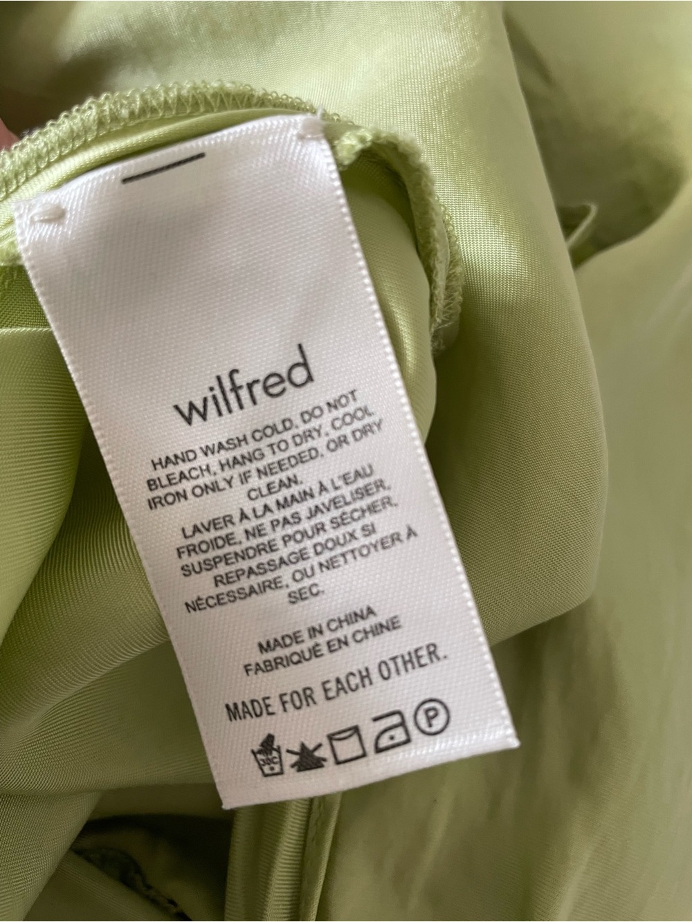 Aritzia Wilfred Dress Womens M Green Satin Slip Cowl Neck Ruched Mini Party - Picture 6 of 6